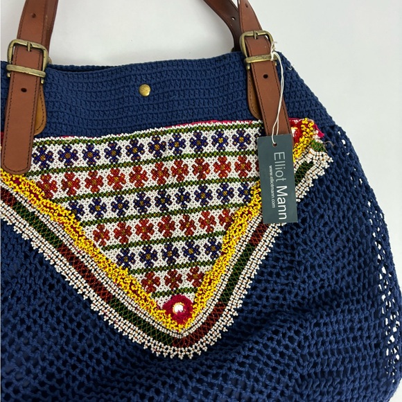 BNWT ELLIOT MANN BEADED CROCHET BAG - Picture 3 of 7